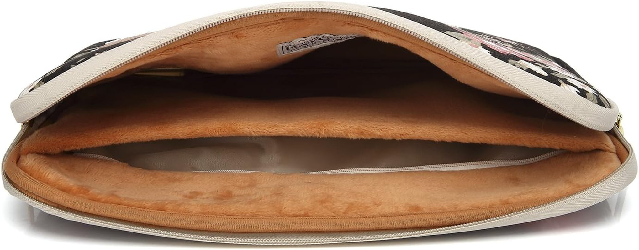 Water-Resistant Canvas 15.6 Inch Laptop Sleeve-Black C Rose